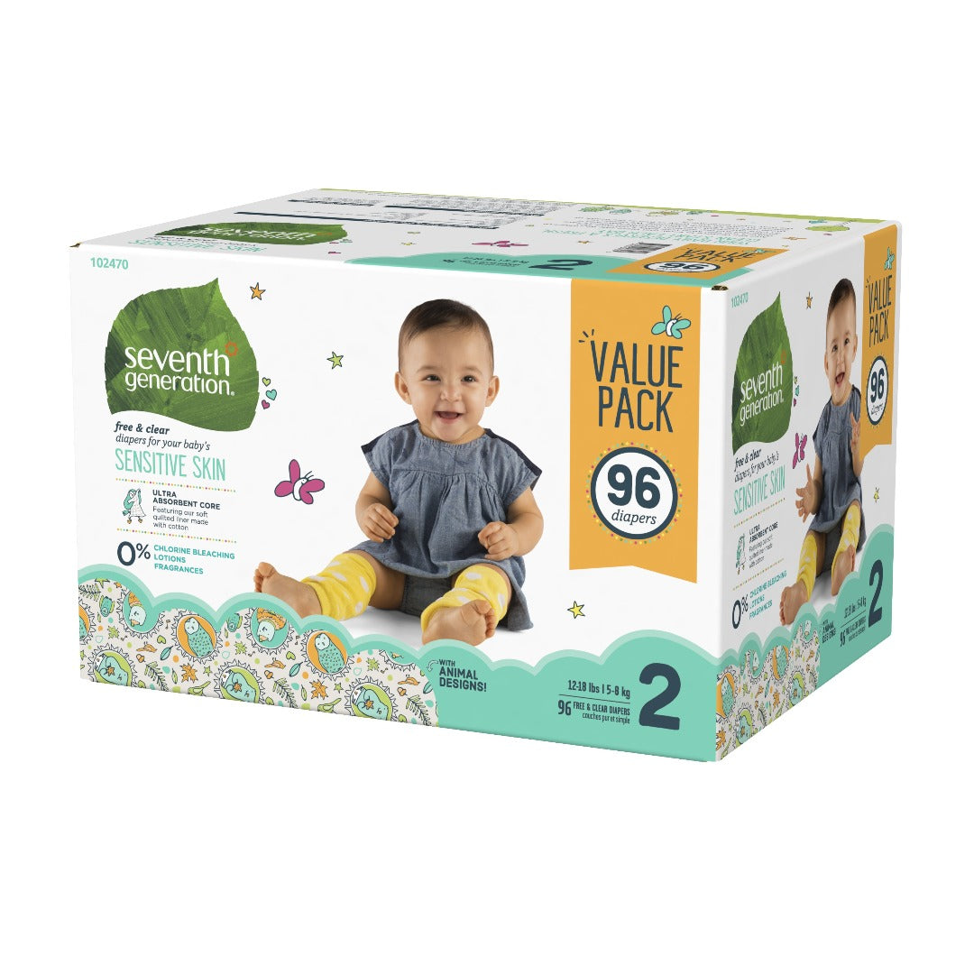 Seventh Generation Free & Clear Diapers Mega pack stage 2 - ROOTS