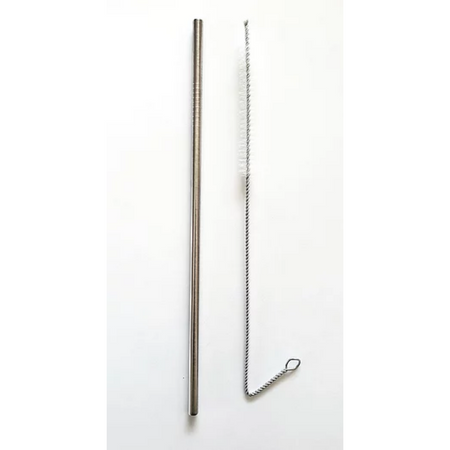 Stainless Steel Straight Straw with a Brush - ROOTS