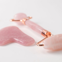 Salt and Crystal Rose Quartz Face Roller & Gua Sha Set - ROOTS