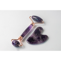 Salt and Crystal Amethyst Face Roller & Gua Sha Set - ROOTS