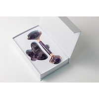 Salt and Crystal Amethyst Face Roller & Gua Sha Set - ROOTS