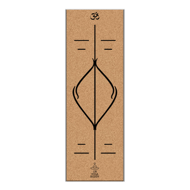 Cork yoga mat with alignment design - Lotus - ROOTS
