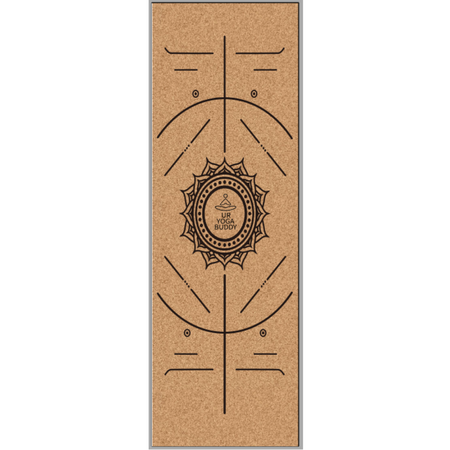 Cork Yoga Mat With Alignment Design - Sun - ROOTS